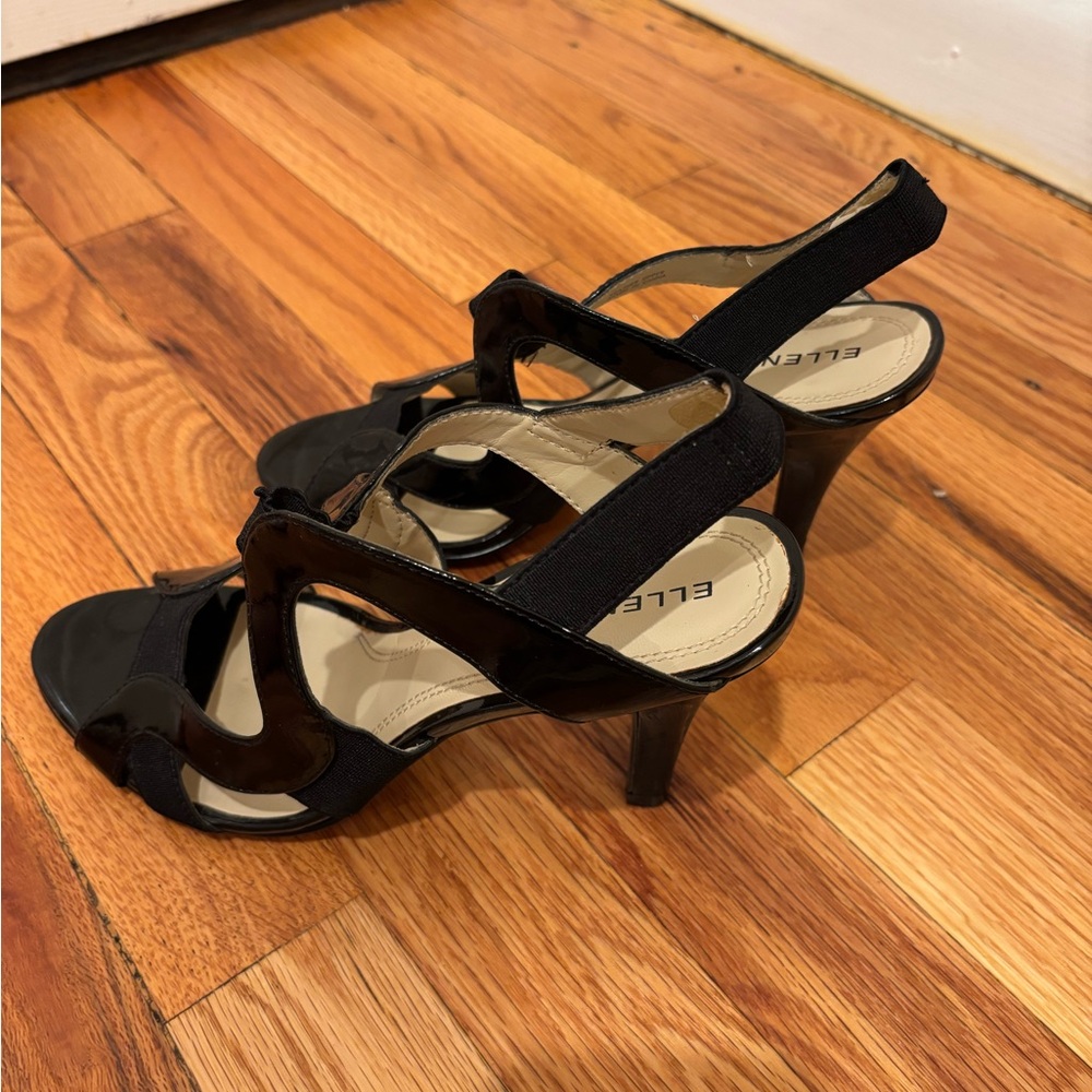 Ellen Tracy Black Patent Leather Stiletto Heels - Picture 5 of 7